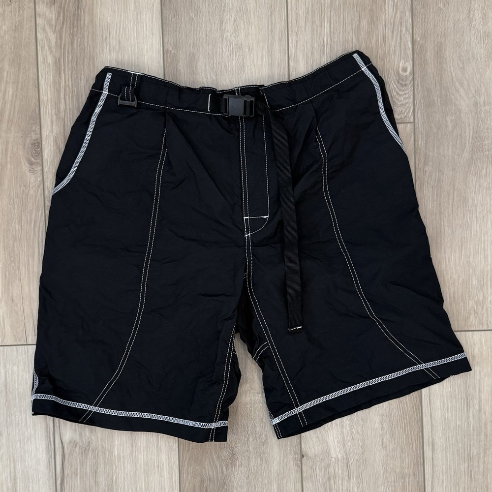 John Elliott Black High Shrunk Nylon Mountain Shorts Adult Size 4 Adjustable